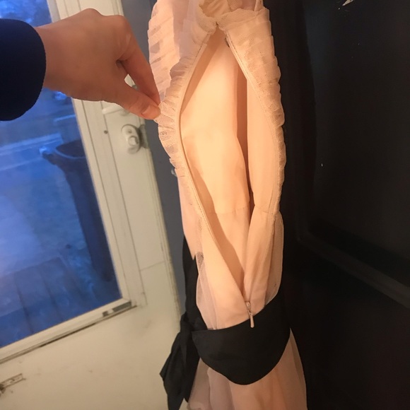 Blush bobbin net bridesmaid dress - Picture 6 of 8